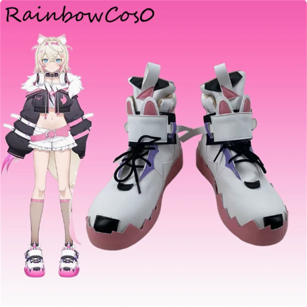 EN Fuwaw Virtual YouTuber VTuber Cosplay Shoes Boots Game Anime Party Halloween RainbowCos0 W4335