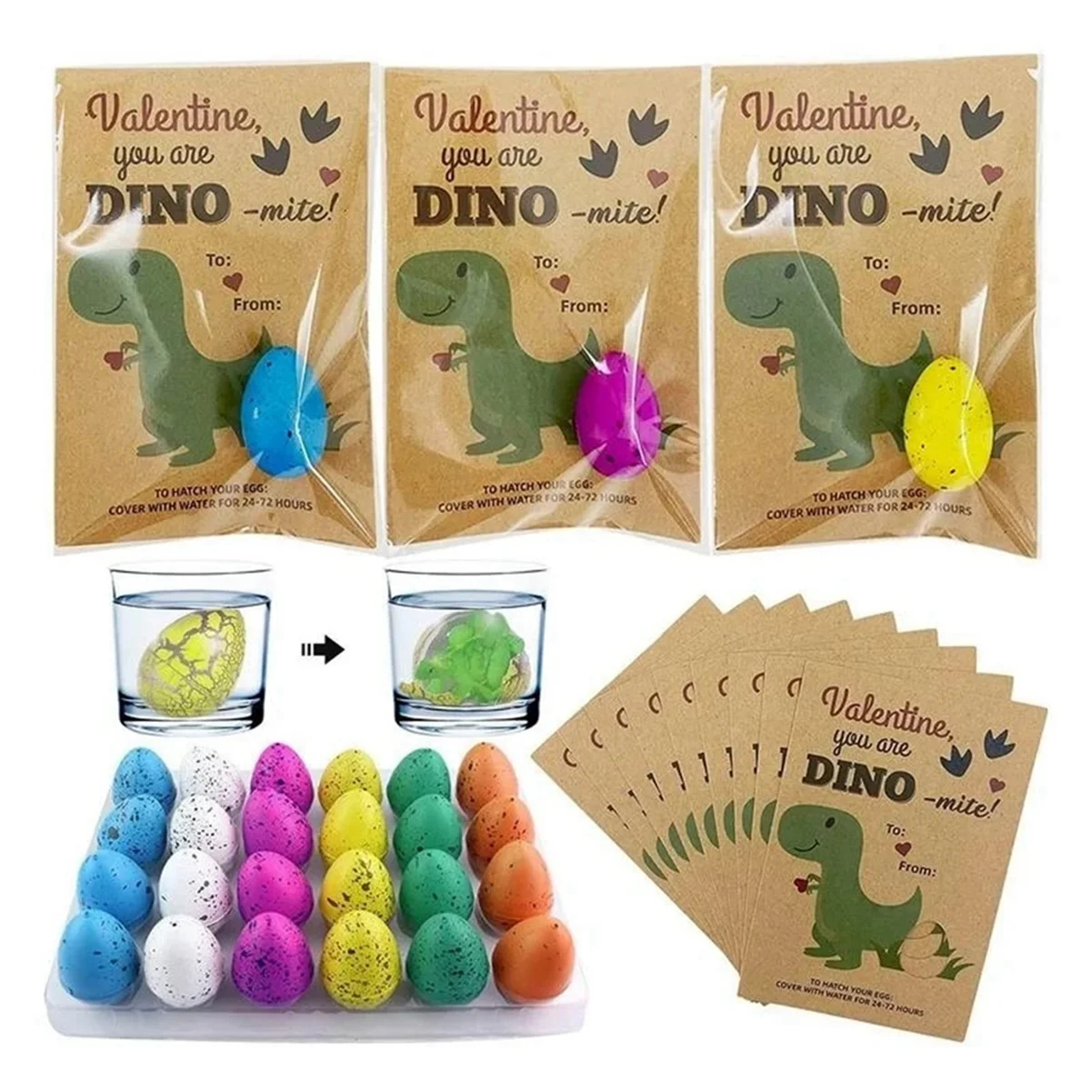 24Pc Mini Magic Hatching Growing Swell Dinosaur Eggs Treat Kids Birthday Guest Gifts Baby Shower Party Favors Boys