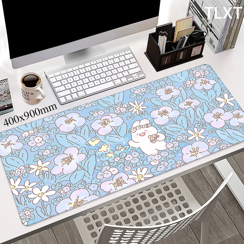 

Cute Bunny Mousepad Masuepad Computer Keyboard PC Desk Mat Office Kawaii Accessories Table Carpet Large Mouse Pad Mause Mats