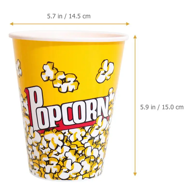 10pcs Popcorn Box Buckets Candy Movie Plastic Containers Kids Snack Supplies Favor Popcorn Bag Cups Paper Party Guests Gifts Box