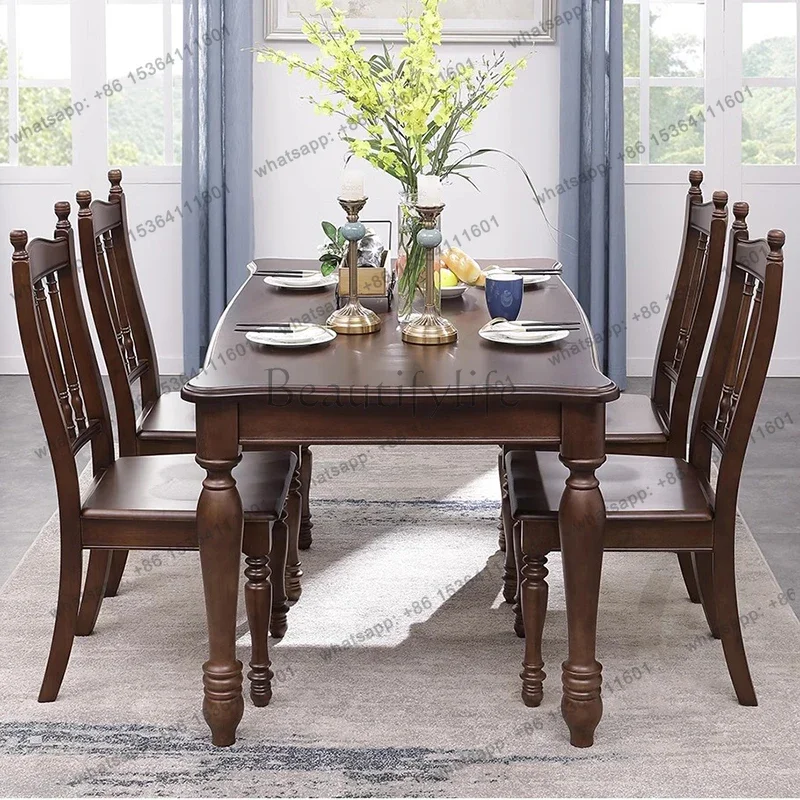 FGWooden Unique Dining Table Waterproof Oilproof Nordic Side Chairs Tables Small Modern Space Saving Mesas De Comedor Furniture