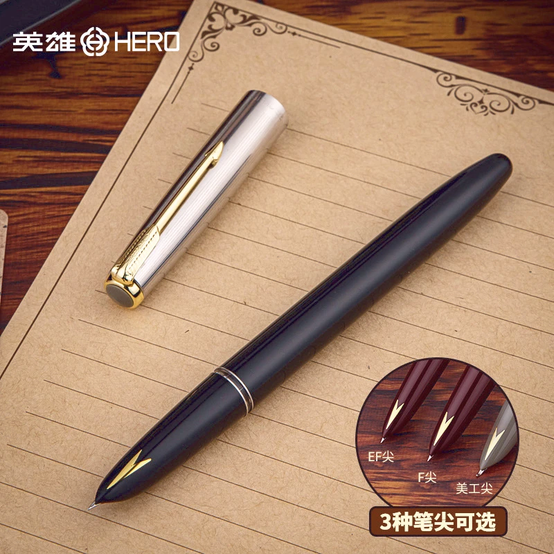 Imagem -02 - Hero 616s Vintage Metal Pen Gift Box para Crianças Elementary School Ink Sac Pen Practice Writing Pen Learning Stationery Inkpen