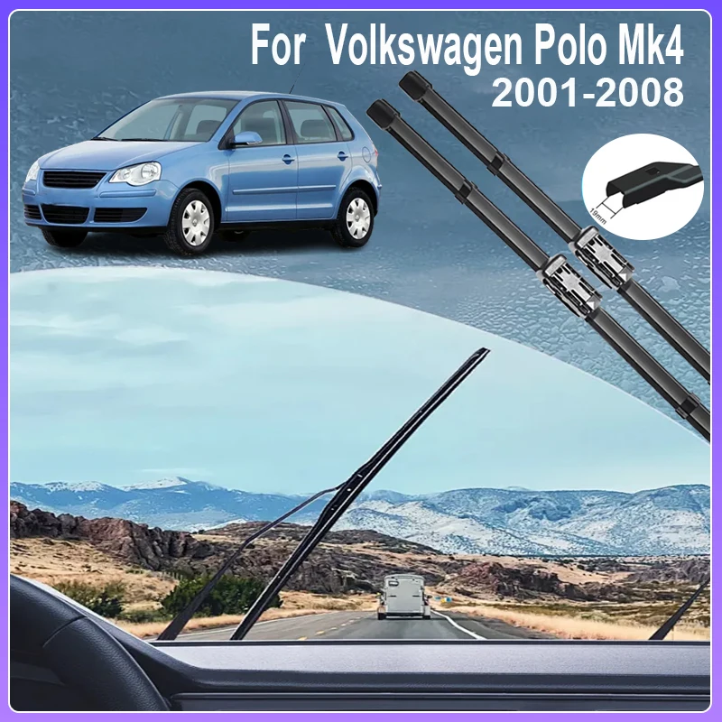 

For Volkswagen Polo Vivo Mk4 Accessories 2001~2008 Rubber Window Windshield Windscreen Wipers Auto Rain Brushes Car Wiper Blades