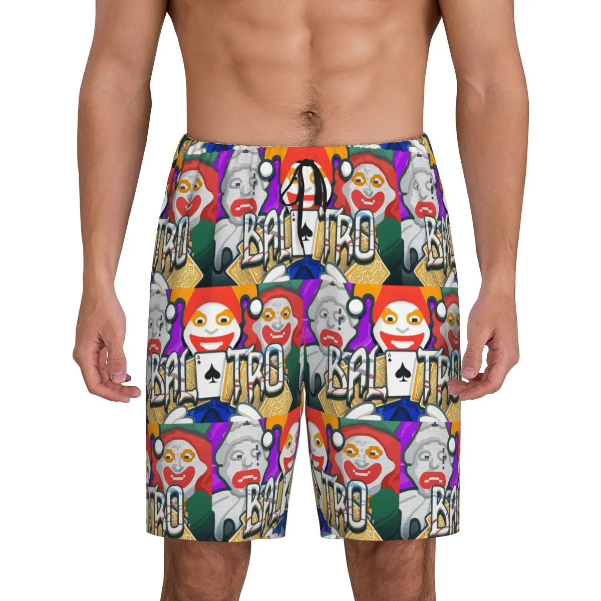 

Custom Balatro Playing Card Jocker Lusty Joker Short Pajama Pants Men Sleepwear Sleep Lounge Bottom Shorts Sleeping Pants