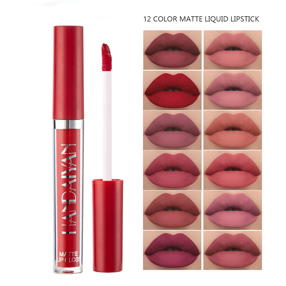 HANDAIYAN Lipstick Glow Oil Labiales Chinese Makeup Matte Lipstick Long Lasting Waterproof Lip Gloss Base Maquillage Femme Nyx