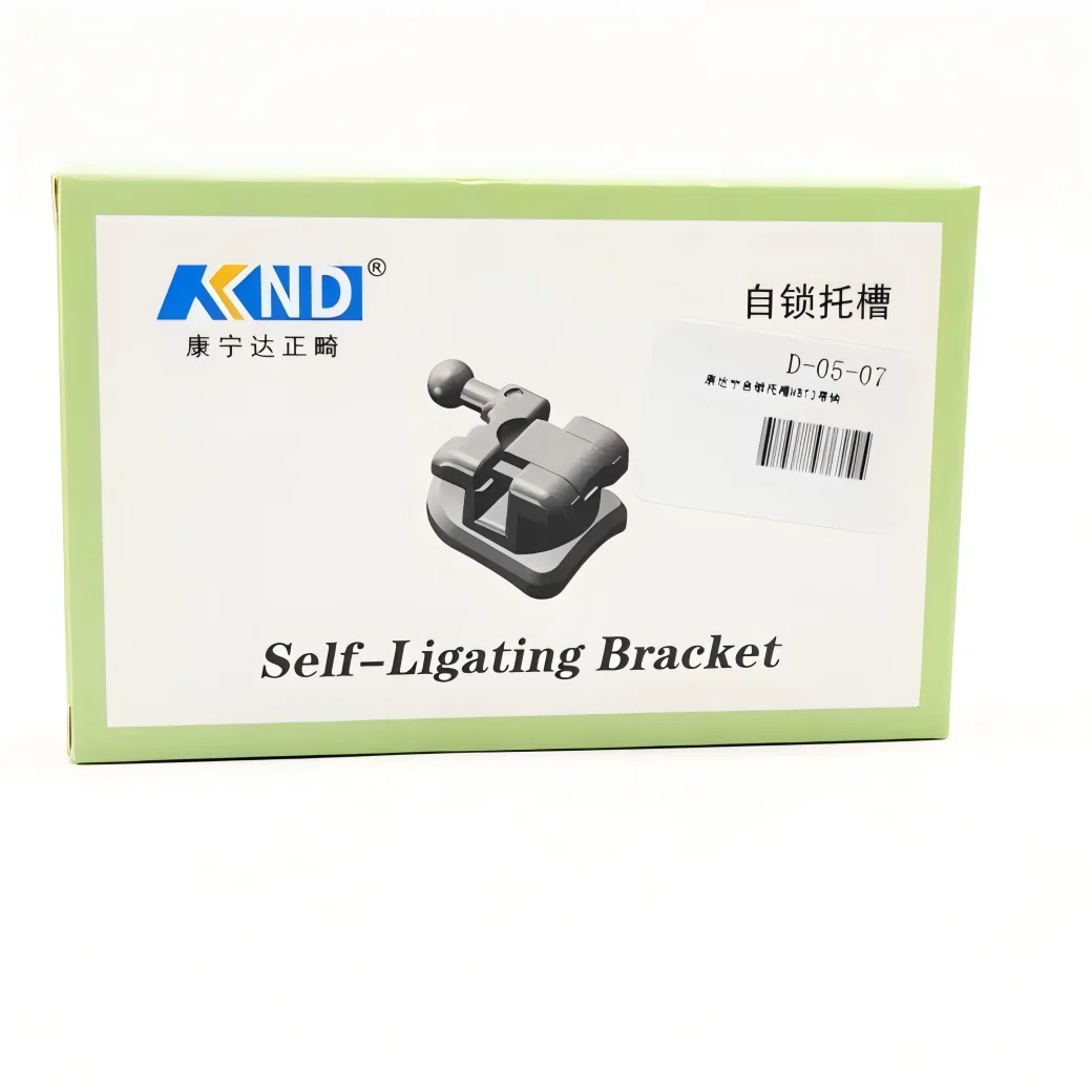 Dental Orthodontic Mini KND Metal Self-Ligating Bracket MBT Straight Wire Mesh Base Teeth Correction Bracket