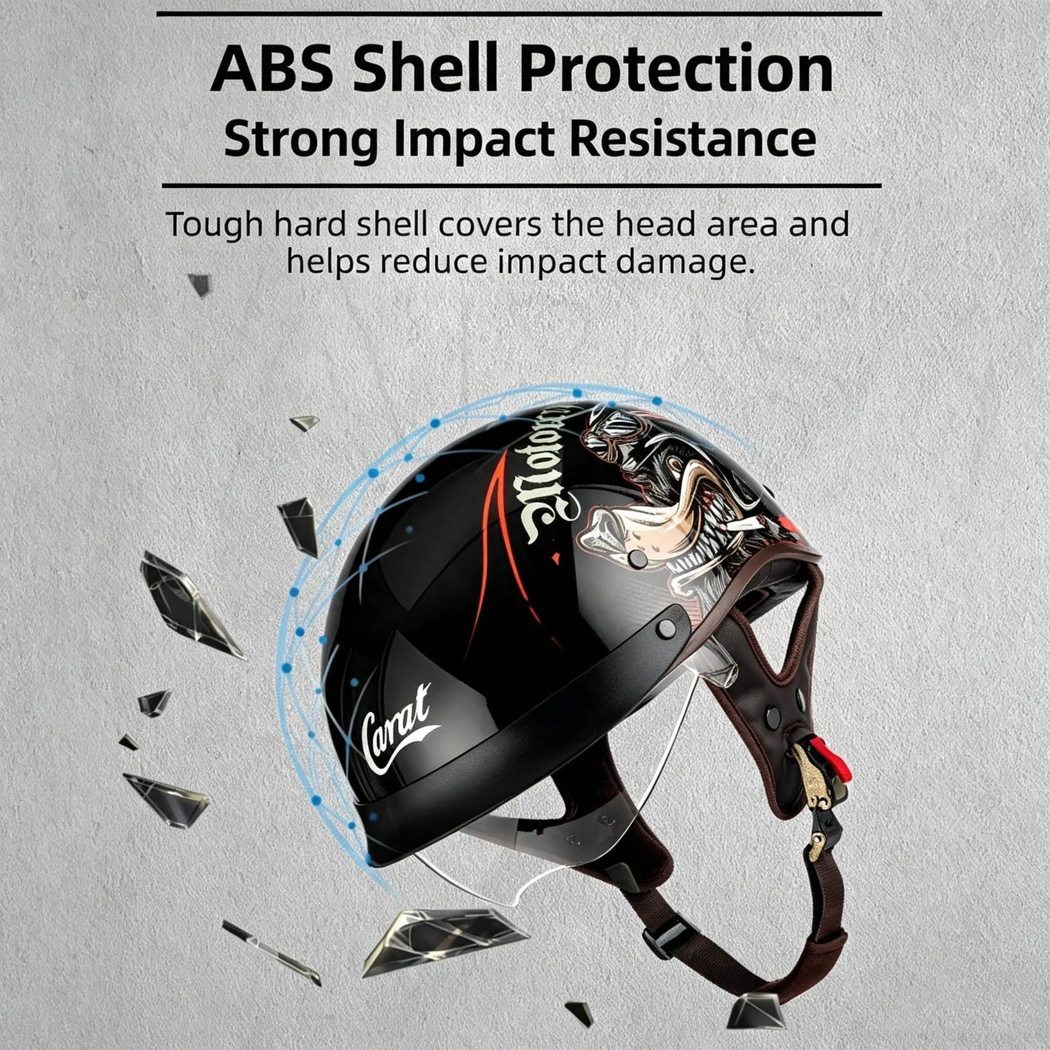 Motorcycle half helmet for all seasons, unisex, lightweight and safe helmet for scooters and electric bikes