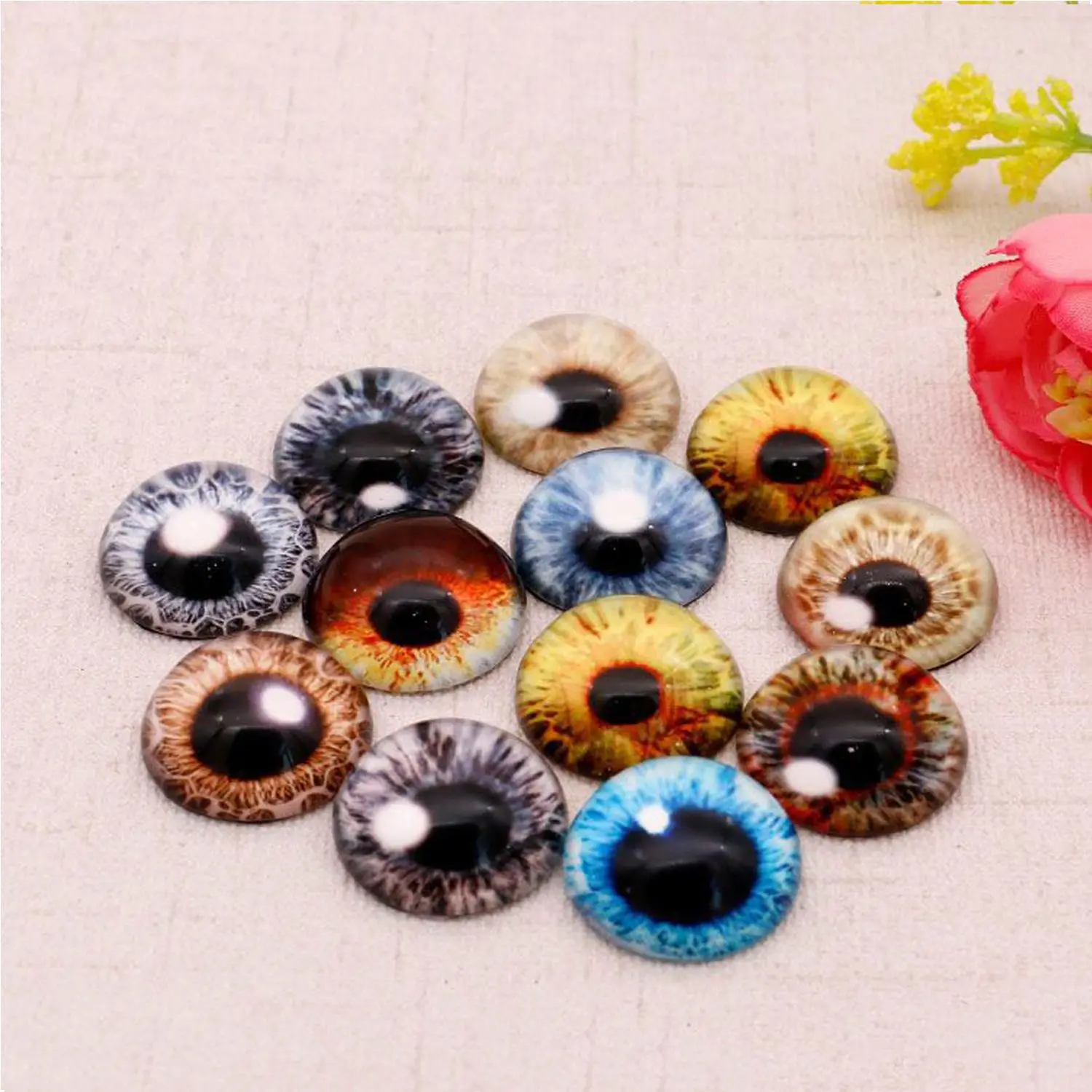 Ojos de cristal para muñecas - Cabujon decorativo 6-18 mm ninos - imagen 3