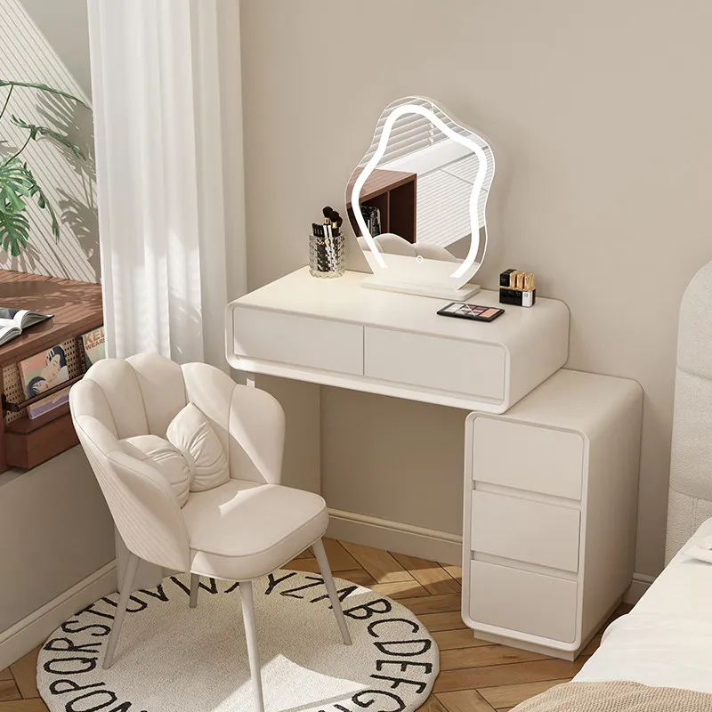 

White Cream Vanity Table Bedroom Save Space Fashion Luxury Relaxing Dressing Table Creative Vestidores Ornaments Home Decor