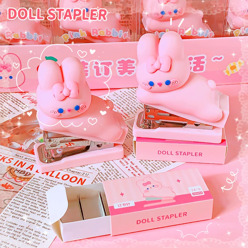 school useful Stationery supplies cute office supplies Binding machine kawaii mini little rabbit Stapler offices accessories