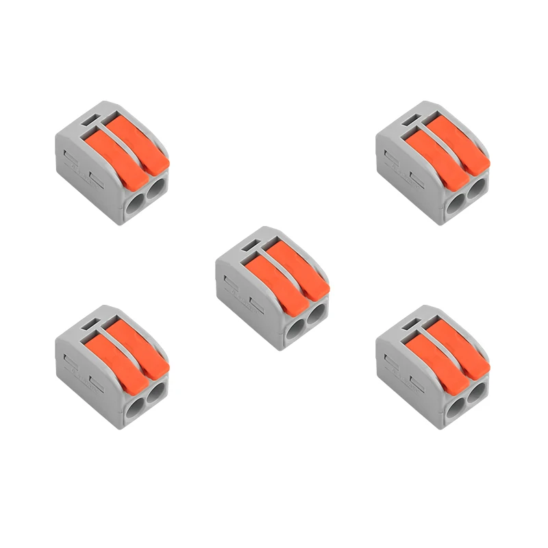 JINH Universal Compact Lever Splice Connector CMK462 5Pcs 2-Way Push-Fit Electrical Terminal for Household Use 0.5-6mm²