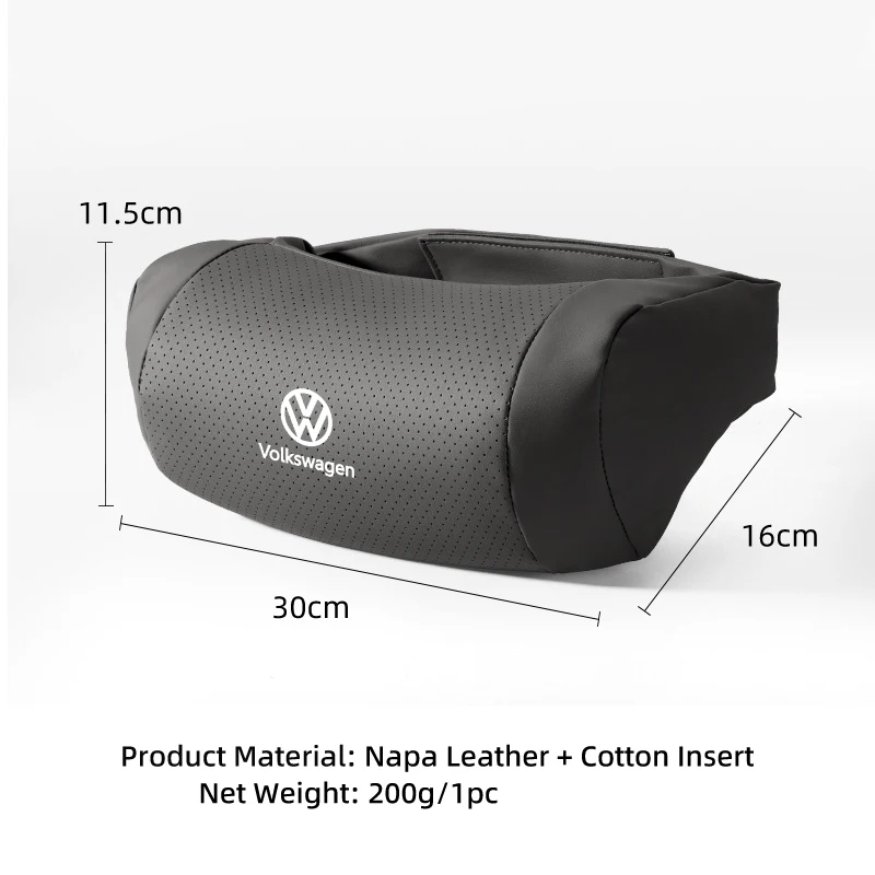 Car Seat Headrest Leather Head Support Protector Cushion For Volkswagen VW Tiguan CC Jetta Polo Golf Passat Scirocco T-ROC