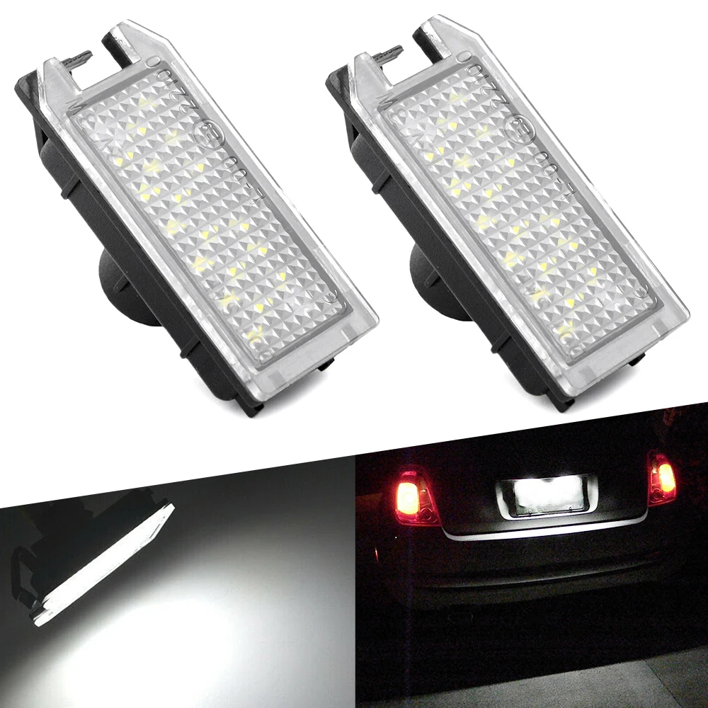 2Pcs Number License Plate Light 6000k 3528SMD LED For FIAT 500 2007-2019 500C 2009-2019 Car Styling Assembly Accessories