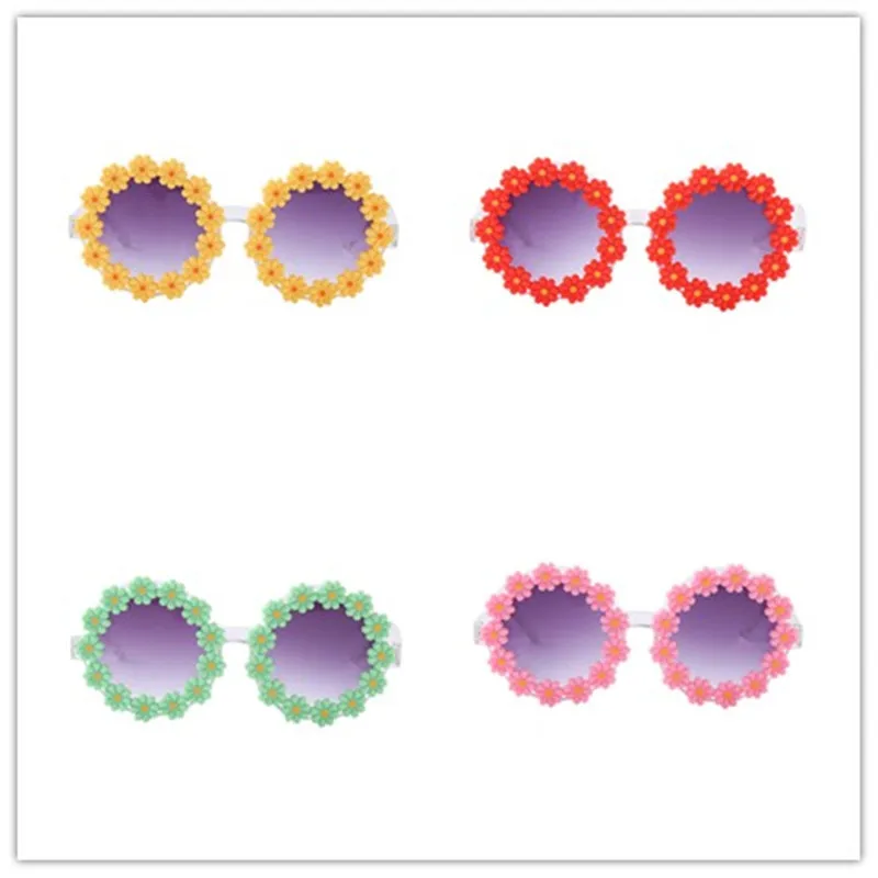 

Sunglasses Kids Small Daisy Round Flowers Cosplay Anime Sunglasses Children Photo Catwalk Sport Shades Glasses Party Holiday DIY