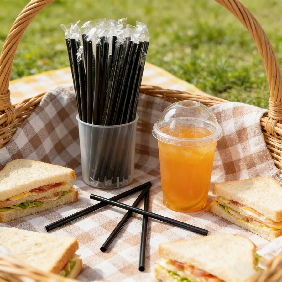 50PCS Black Bendable Drinking Straws, Reusable Cocktail Beverage Straws for Party, Wedding, Bar & Home Use