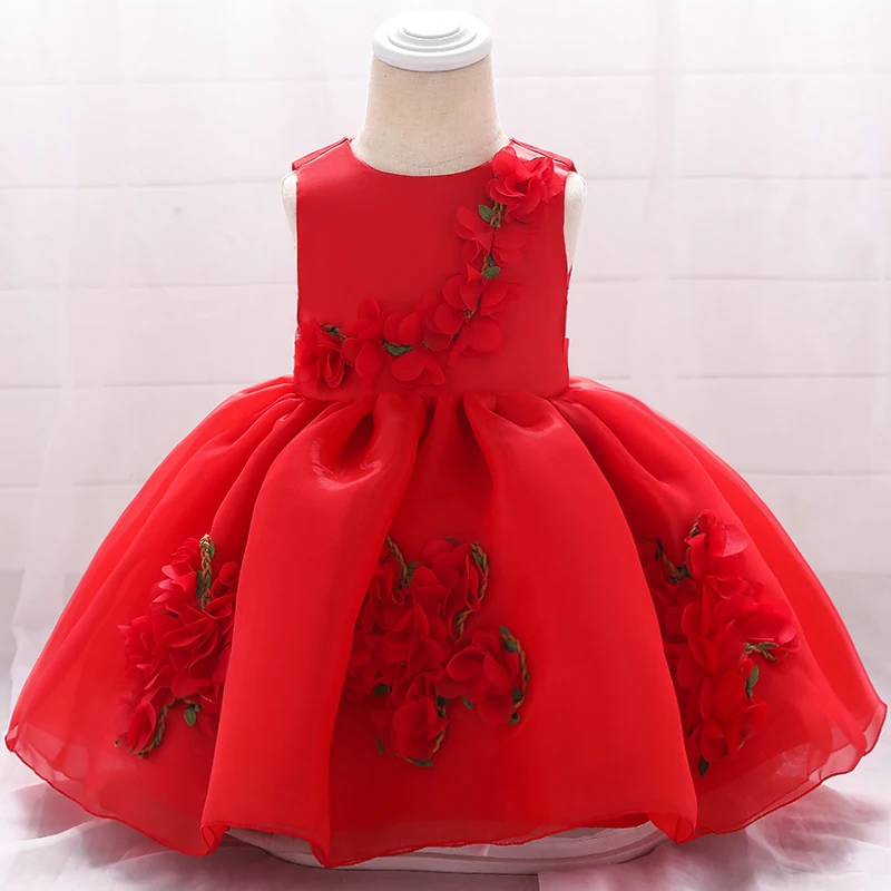 Baby Dresses For Girls Christmas Toddler Kids Flower Elegant Princess Birthday Gown Children Wedding Party 0 1 2 Y Tulle Dresses