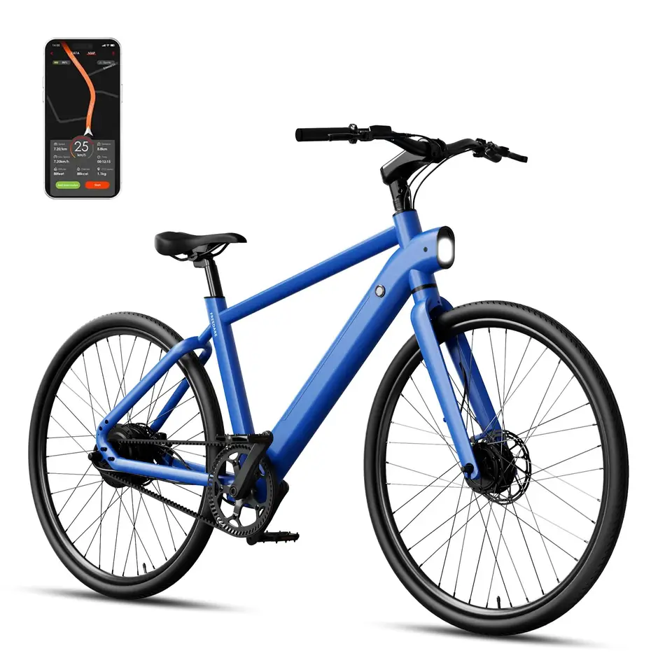 Freedare Electric Bicycle 250W Brushless Motor 36V10AH Battery ebike Dual Disc Brake Adult City 27.5 Inch Tire Carbon Belt Ebike image 4