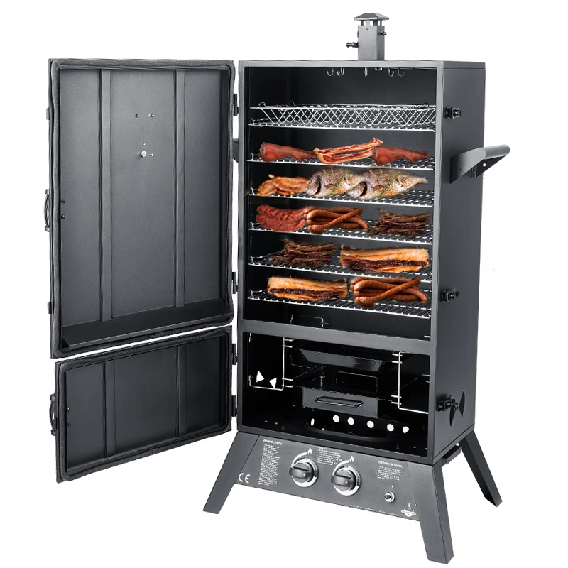 Custom Made Vertical Outdoor Bbq Grill Gas Commercial Roaster And Smoker Oven