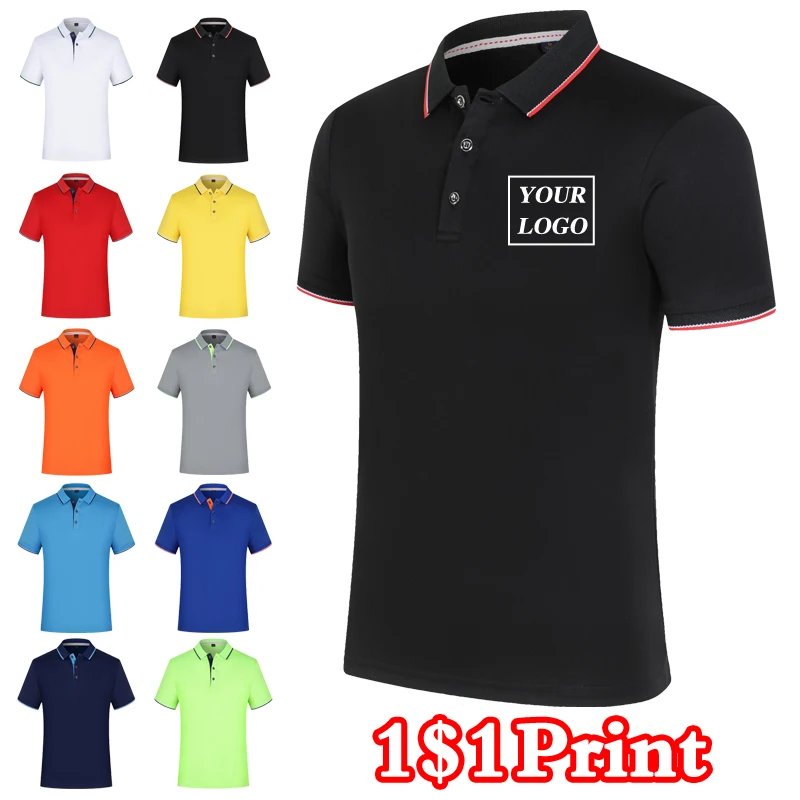 Polo personalizado para hombre y mujer, camiseta transpirable con bordado de verano, diseño impreso de logotipo y foto