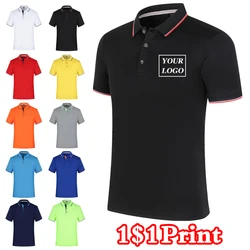 Polo Shirt Custom Summer Embroidery Printed Design Logo Photo Men And Women Breathable Tops