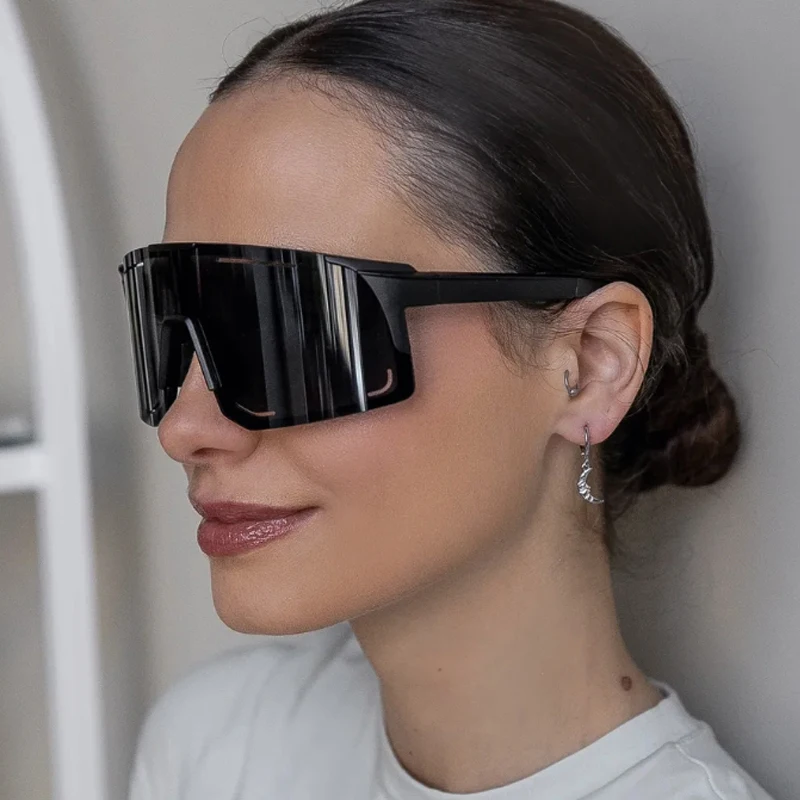 

2 шт., большие цельные солнцезащитные очки для женщин и мужчин, солнцезащитные очки для езды на велосипеде на открытом воздухе, для рыбалки, катания на лыжах, красочные солнцезащитные очки UV400