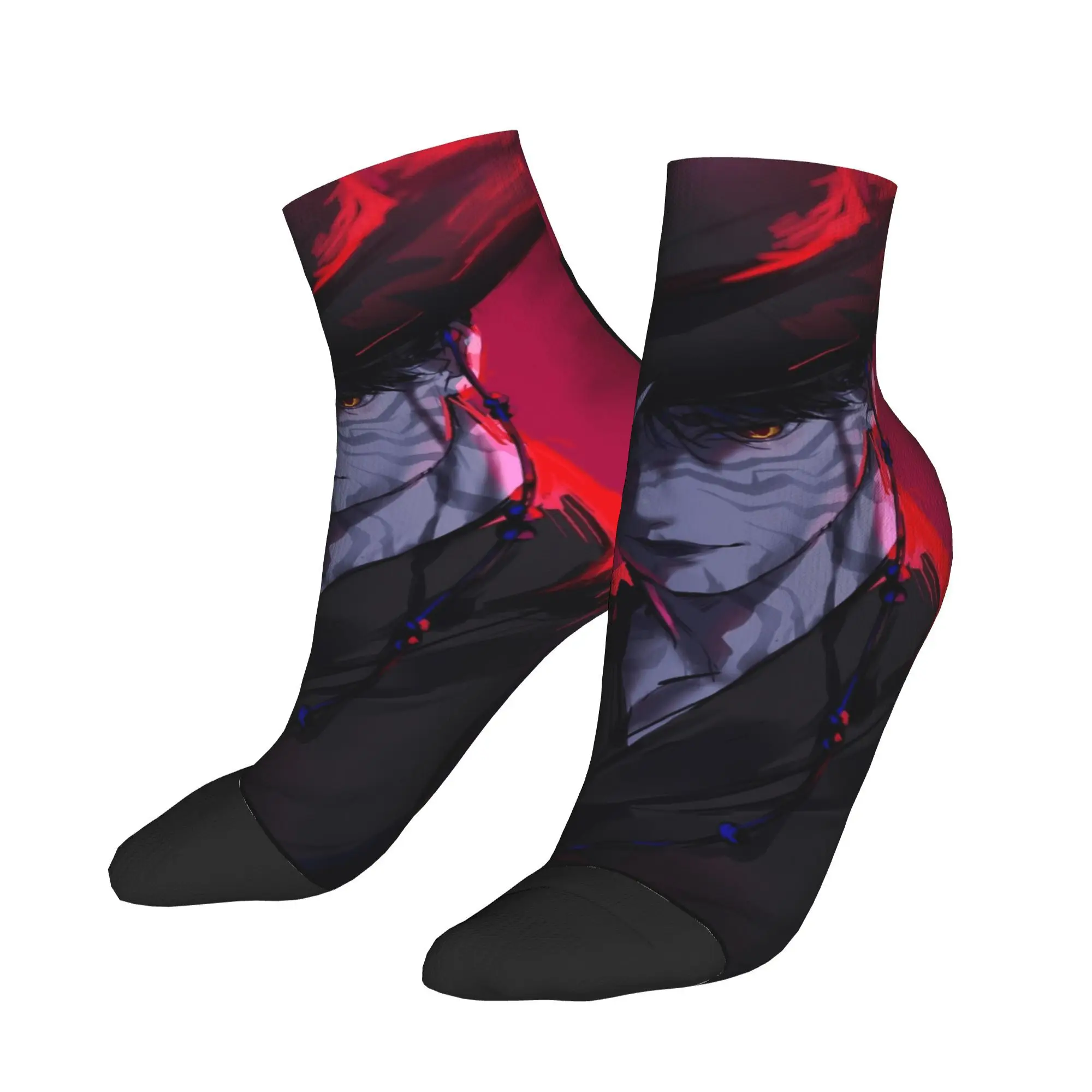 

Jinu KPop Hunters Dark Demon Glow Witch Hat Носки до щиколотки Элегантные повседневные носки с графическим рисунком Летние нескользящие велосипедные мягкие носки для мужчин