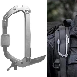 Tactical Carabiner Multifunction EDC Tool Mountaineering Buckle Bottle Opener Key Buckle Pry Bar Wrench Outdoor Emergency Tools
