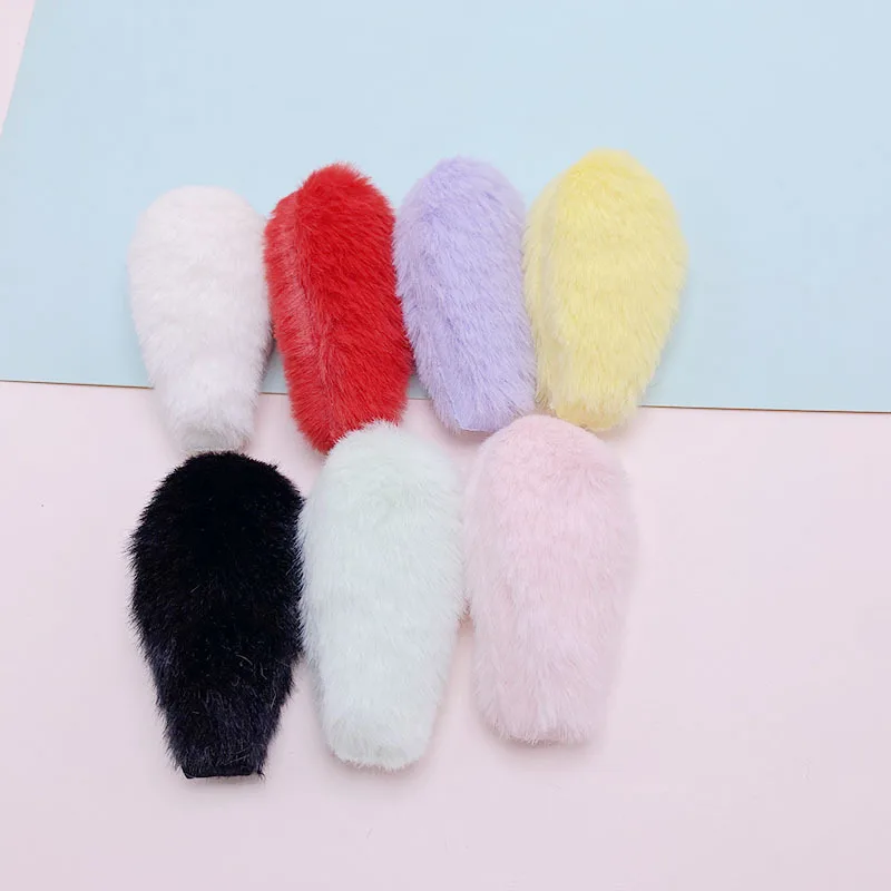 28Pcs 3*6CM Two Side Felt Rabbit Ear Padded Appliques For Children Hat Sewing DIY Headband Hair Clip Accessories Patches