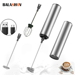 Portable Electric Milk Frother Machine Mini Blender USB Rechargeable Foam Maker Handheld High Speed Coffee Mixer Egg Beater