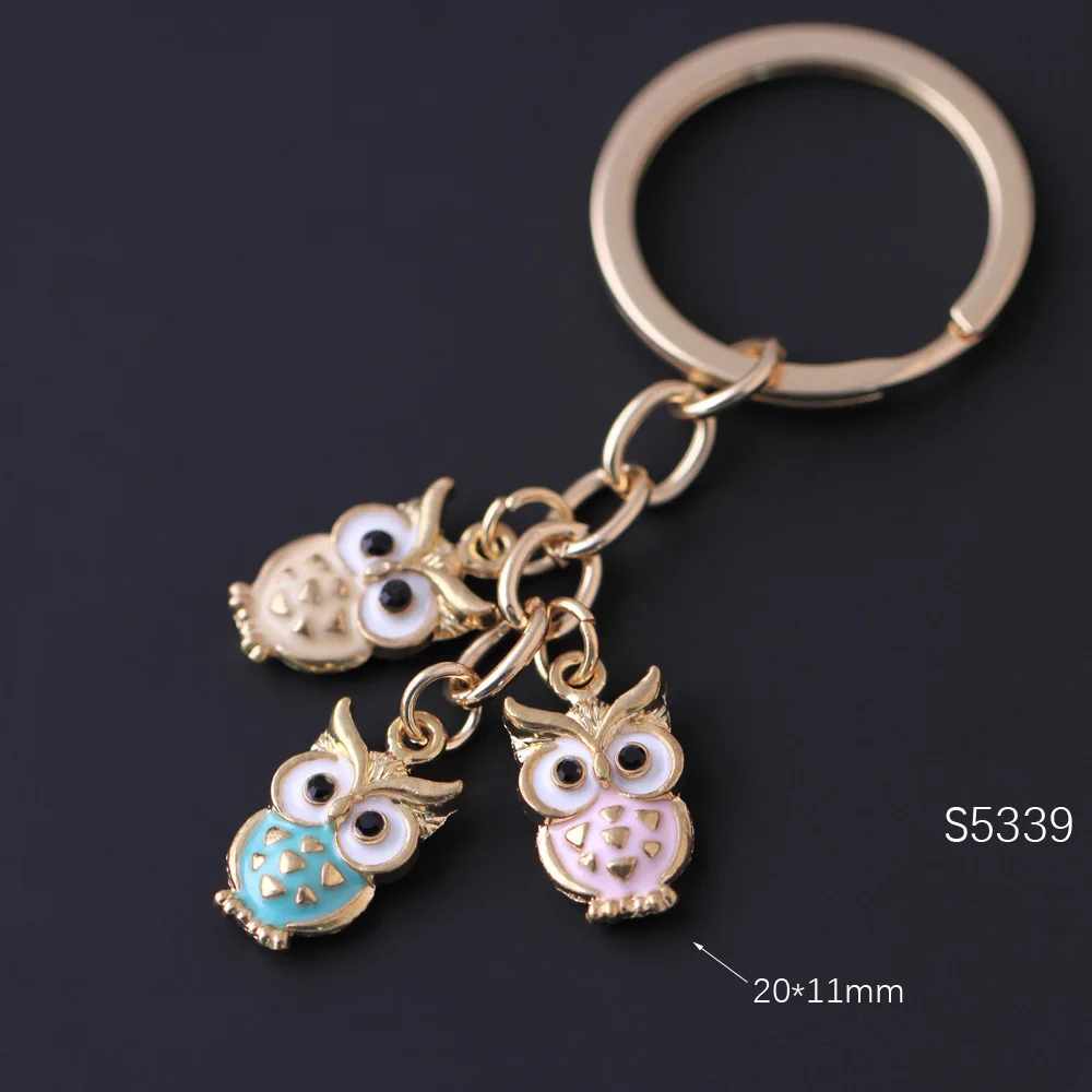 Owl Key Chain Moon Star Night Keychain For Women Colorful Enamel Car Bag Pendant Fashion Jewelry