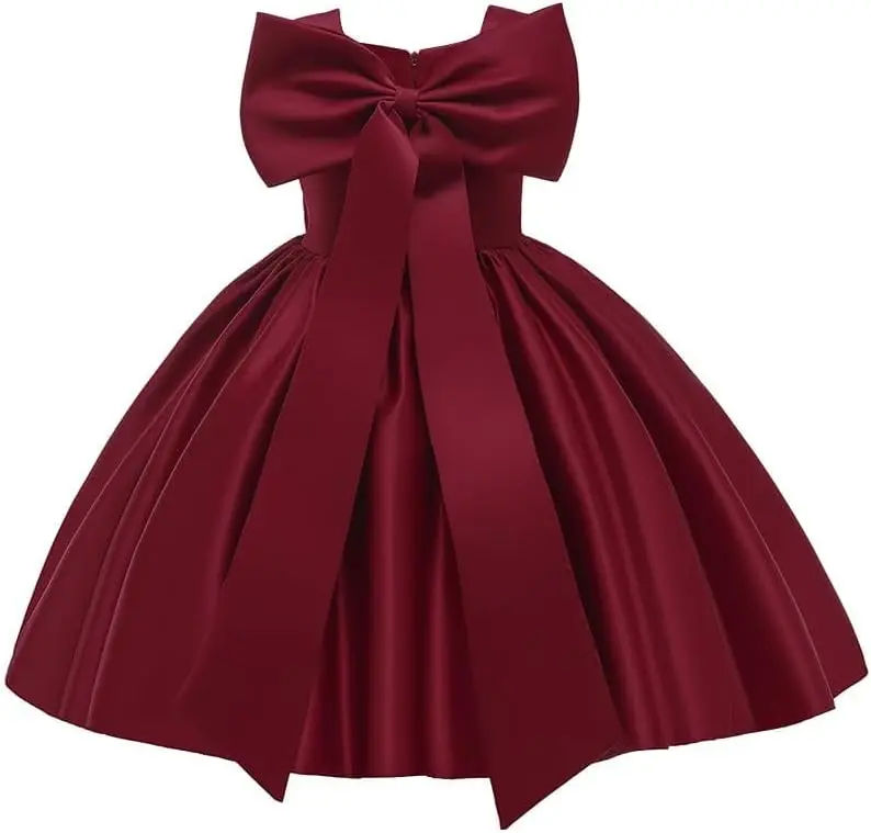 girl's-big-bow-birthday-dress-satin-preschool-party-ball-princess-dress-baptismal-dress-wedding-formal-flower-children's-wear