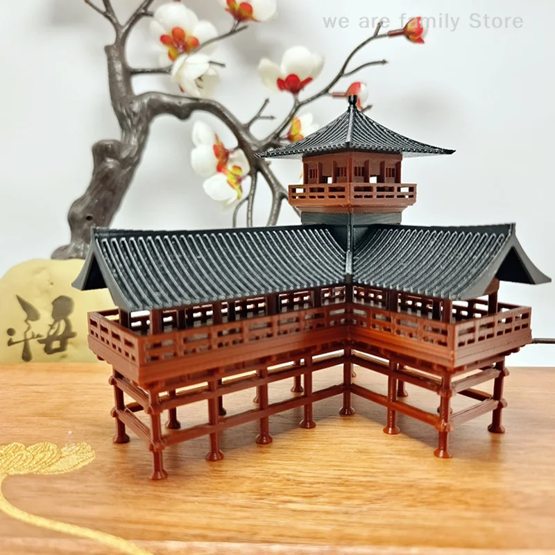 Chinese Belvedere Statue Ancient Building Model Japanese Pavilion Decorations Miniature Zen Garden Aquarium Bonsai Ornaments