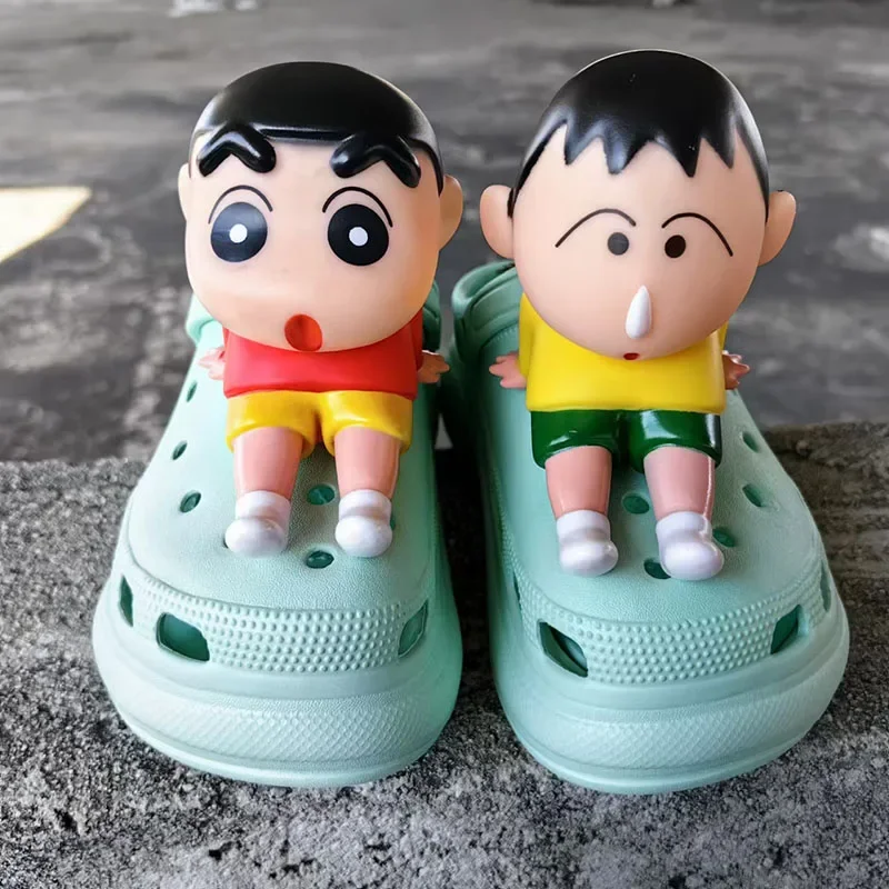 MINISO 3D Cartoon Anime Shoe Decoration Crayon Detachable Big Doll Figurines Accessory For Clogs Creative Holiday Party Gifts