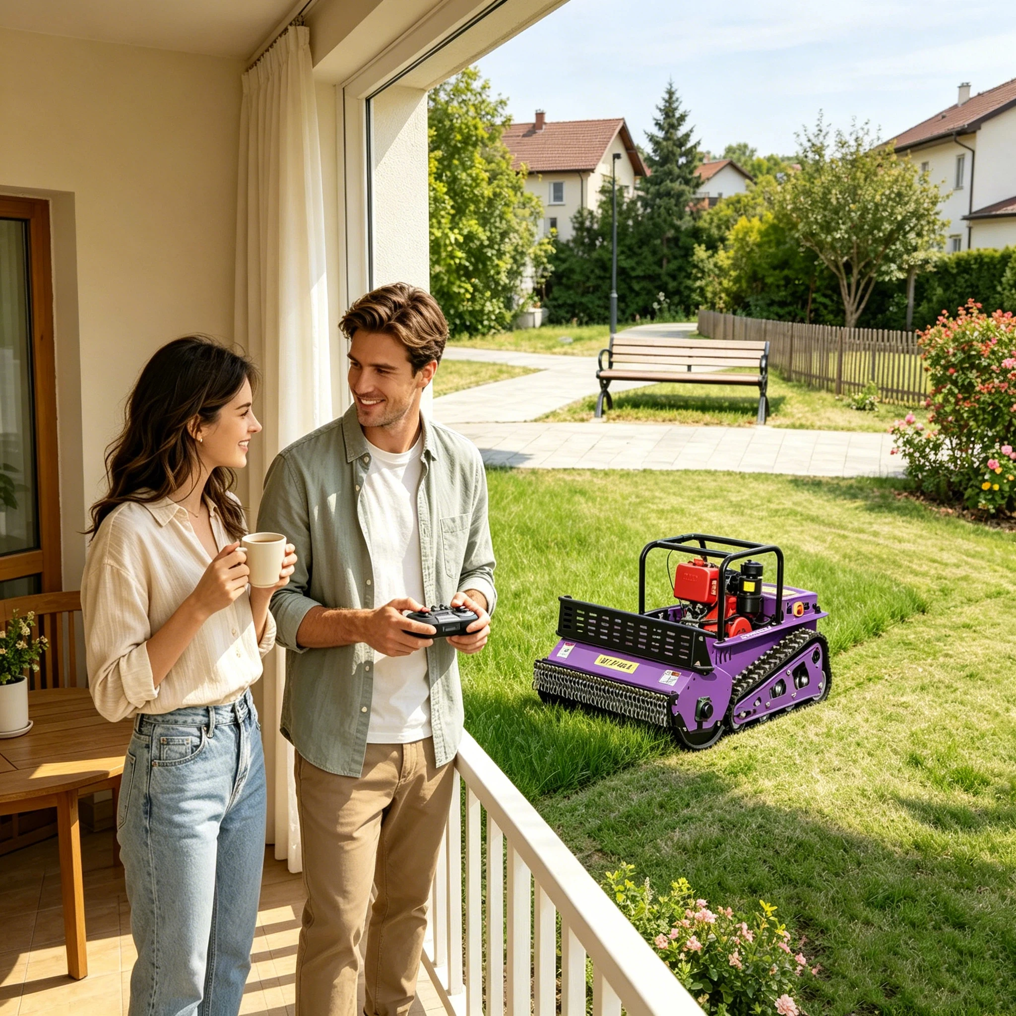 

Customized Tracked Diesel Lawn Mower Remote Control Low Noise Durable Grass Cutter CE EPA Approved Thick Blades GPS