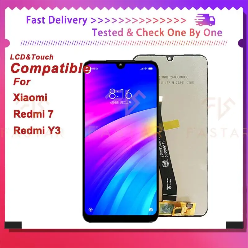 

ЖК-дисплей 6,26 дюйма для Xiaomi Redmi 7 M1810F6LG Redmi Y3, дисплей с сенсорным дигитайзером в сборе, сменный экран M1810F6LH, ЖК-дисплей