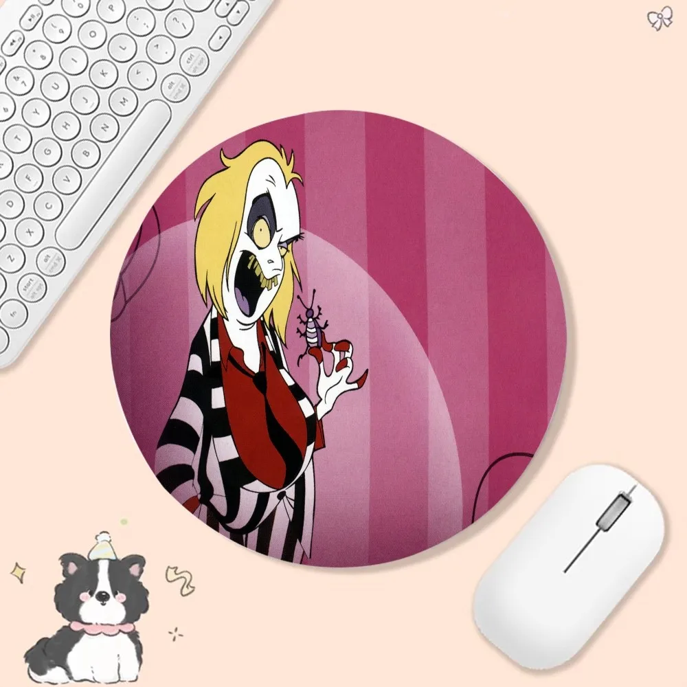 Beetle juice Handbook Mousepad Small Round Speed Version Game Computer Keyboard Office Table Mat PC Laptop Mouse mat