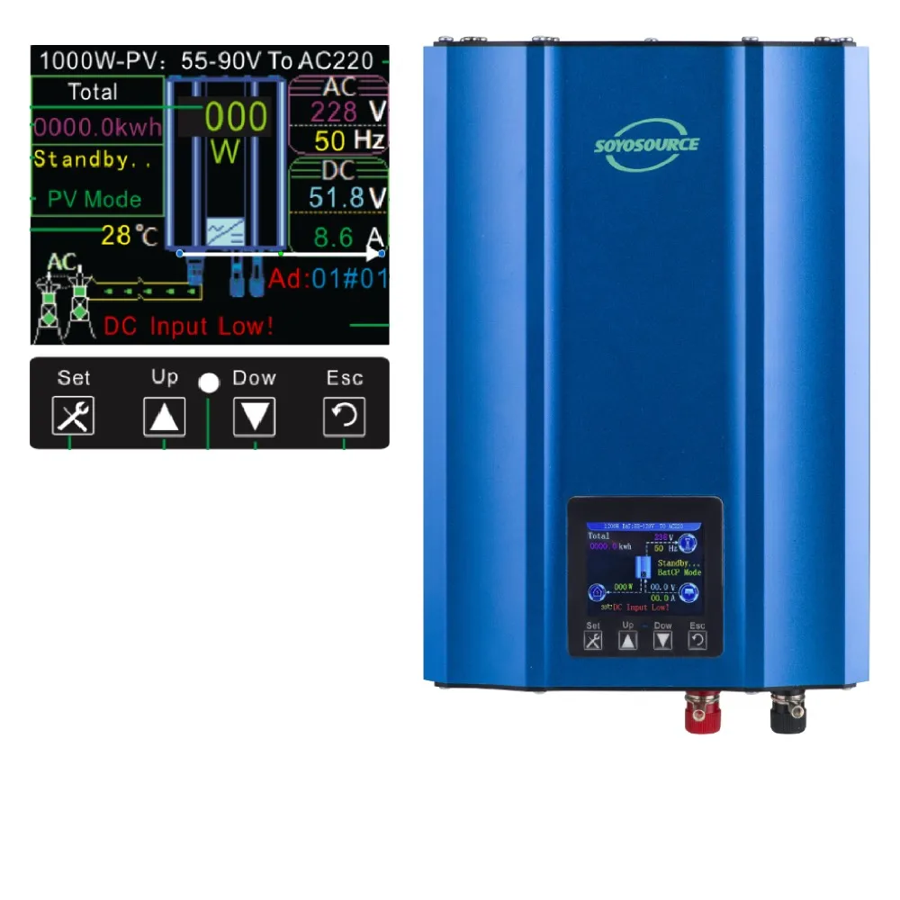 Mehrzweck MPPT Batterie Solar Grid Tie Power Inverter LCD Display Wifi App Monitor Photovoltaik Panel Power Limiter 1000W