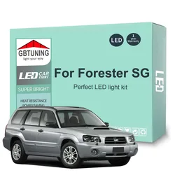 9Pcs Cars Accessories For Subaru Forester SG 2003 2004 2005 2006 2007 2008 Canbus Dome License Plate LED Interior Light Bulb Kit