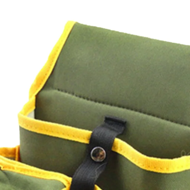 Oxford Cloth Tool Waist Bag Multifunctional Multi Pockets With Belt Tool Storage Organizer Green And Yellow