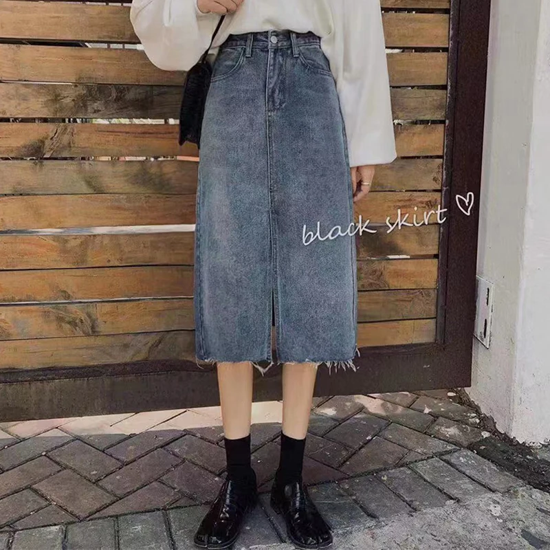 Ladies Fashion Casual Denim Skirt Women Clothes Girls Skirts Broken Code Clearance FA103