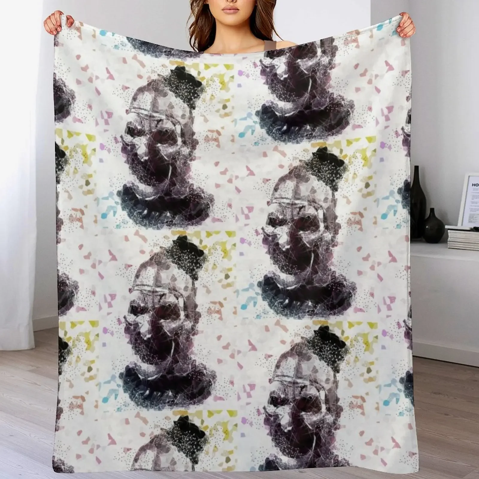 

Art The Clown Throw Blanket Anti Shedding Soft Fuzzy Blanket for Home