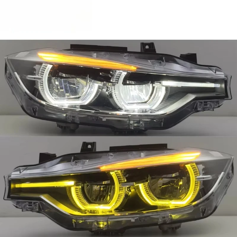 

F30 Style Yellow and White Switch Light Emitting Diode Headlight 2013-2018 M3 F80 320I 325I Headlight Auto Parts