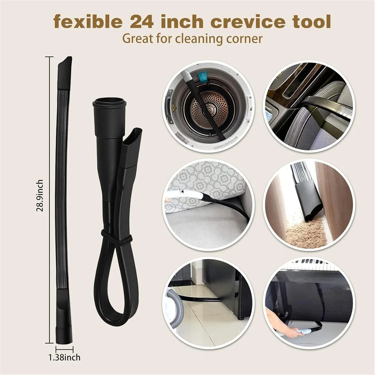 12PCS Universal Vakuum Aufsätze 1-1/4In Staubsauger Zubehör Pinsel Verlängerung Zauberstab Düse Fugendüse Nass Trocken-LITE