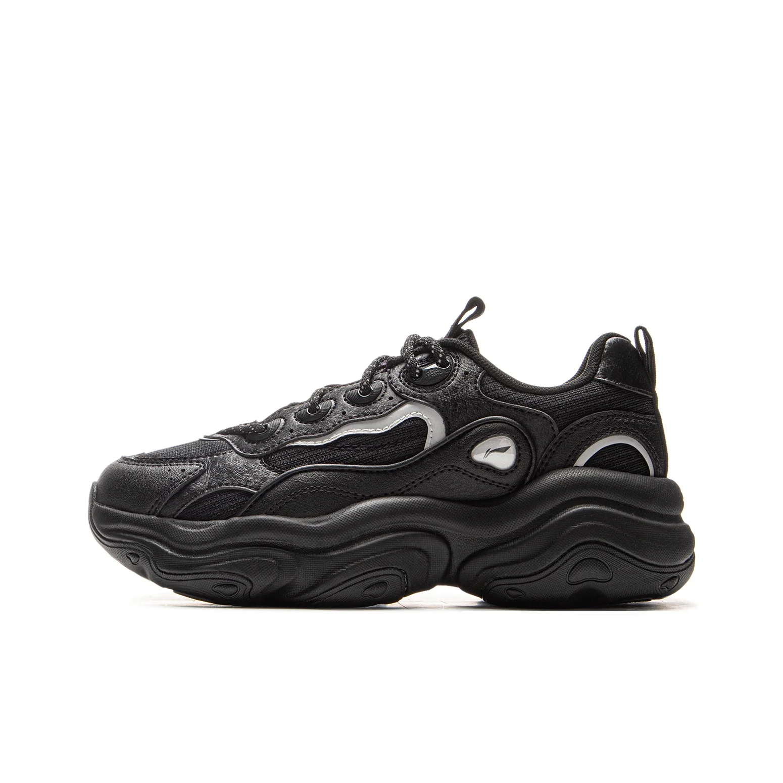 Li Ning Honey Cushioning Slip Resistant Abrasion Resistant Support Height Increasing Low top Chunky Sneakers Women's AGCV276-2