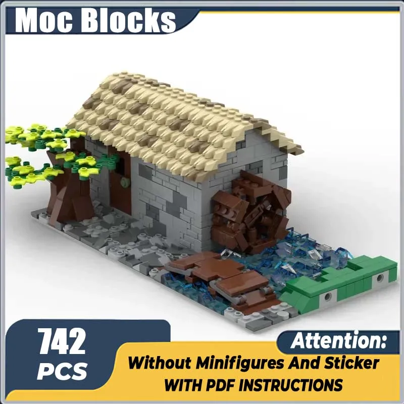 

Городской вид на улицу Moc строительные блоки модульная средневековая мельница технические кирпичи DIY сборка строительные игрушки для праздничных подарков