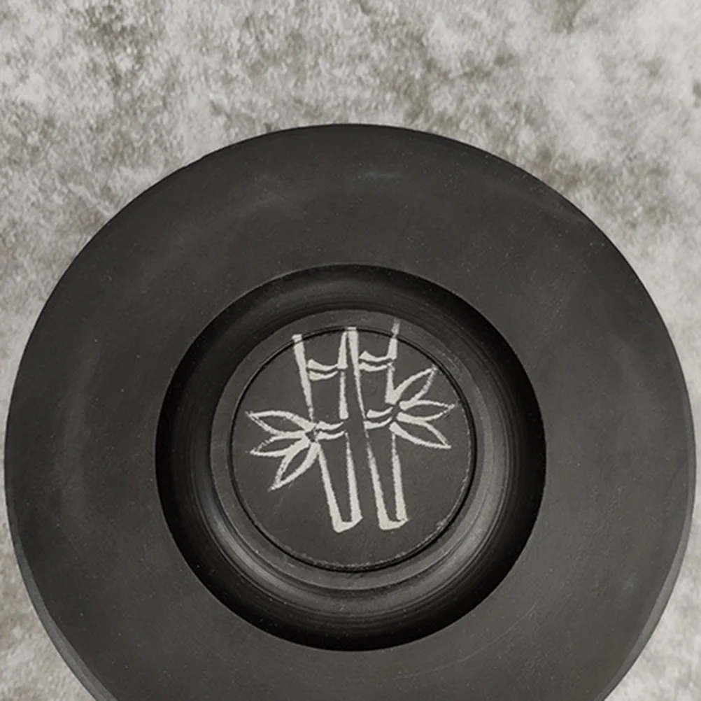 1pc 4 Inch Round Yan Inkstone Chinese Traditional Calligraphy Smooth Surface For Beginners With Cover Painting