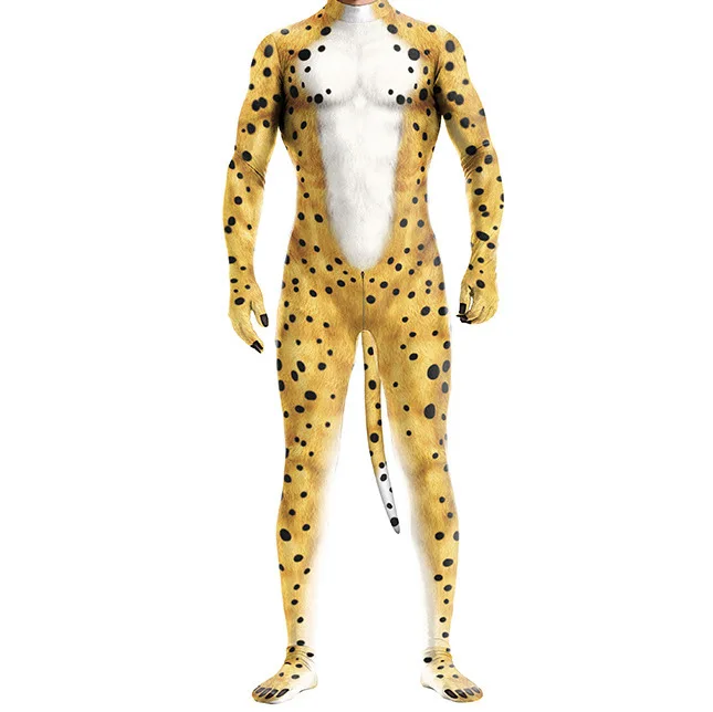Animal Cosplay Performance Suit 3D Printed Animal Couples Jumpsuit Tight Fit Outfit Stage Performance Costume Ladies Faion