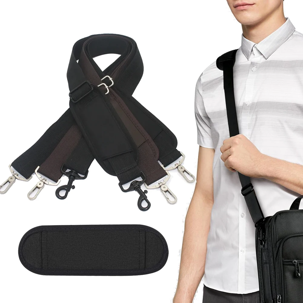 Nylon Bag Strap Men Bags Shoulder Straps Briefcase Laptop Messenger Bags Belt Accessories Padded with Metal Swivel Hooks 150cm