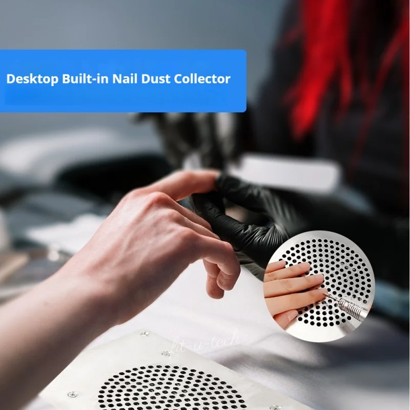 Built-in Table Desk Nail Dust Suction Vacuum Cleaner  Nail Polish Dust Collector for  Manicure Machine Gel Remover Device