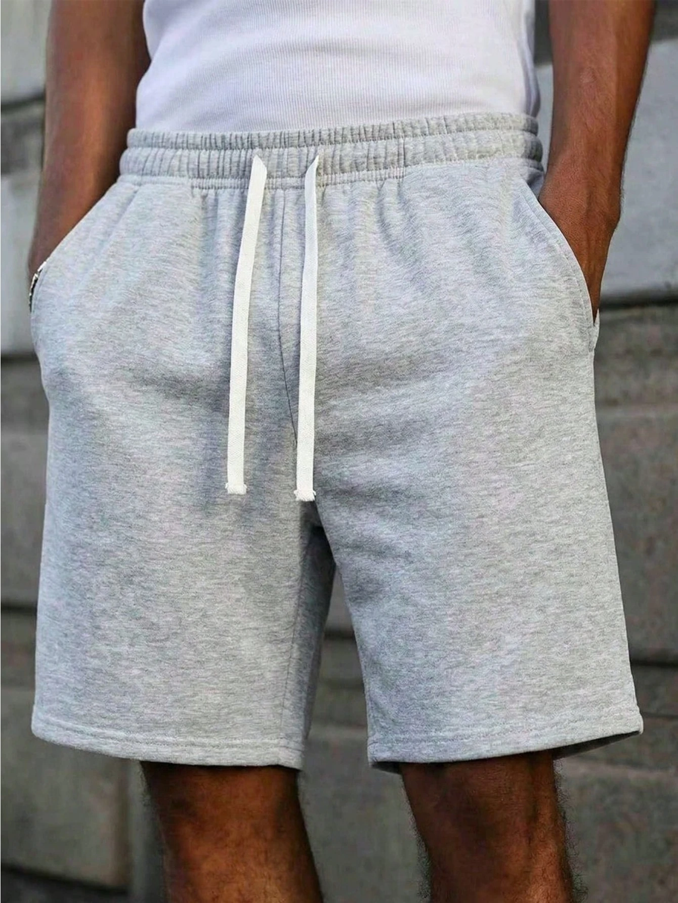 Men's Casual Drawstring Waist Knit Shorts, Perfect for Father's Day Gifts, Available in Multiple Colors